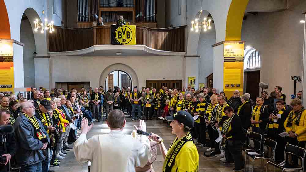 In der Dreifaltigkeitskirche feiern Fans von Borussia Dortmund regelmäßig Gottesdienste