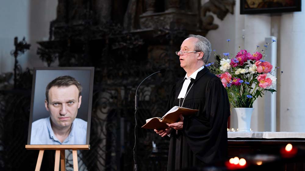 Gedenkgottesdienst für Alexei Nawalny am 4. Juni 2024 in der St. Marienkirche in Berlin