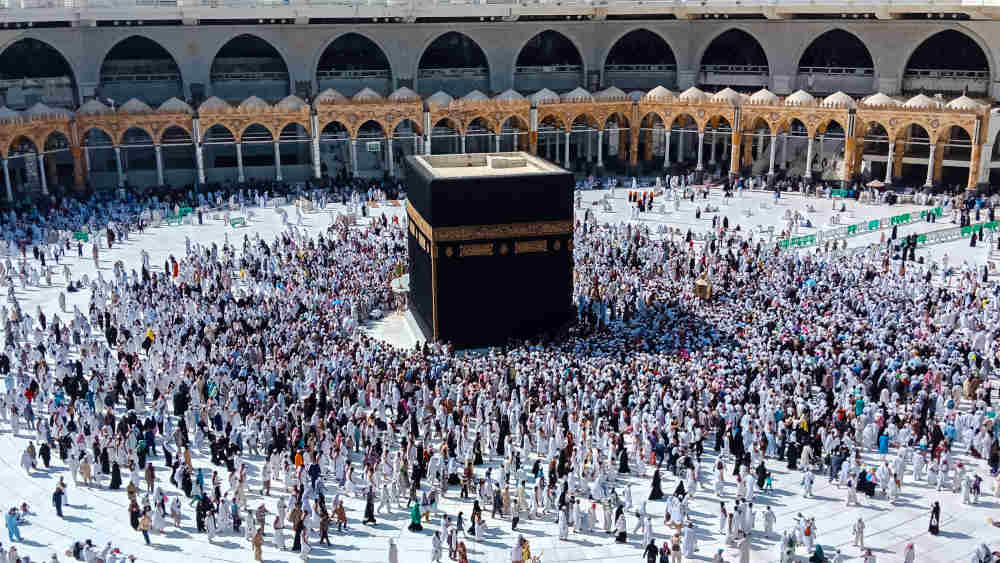 Ziel zahlreicher muslimischer Pilger zur Hadsch ist die Kaaba in Mekka