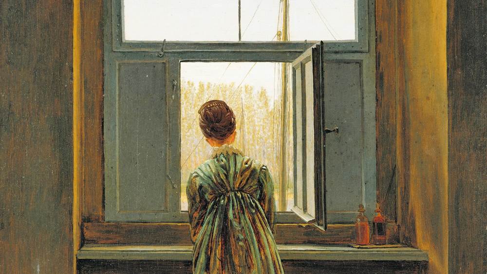 "Frau am Fenster", Gemälde von Caspar David Friedrich, 1818-1822