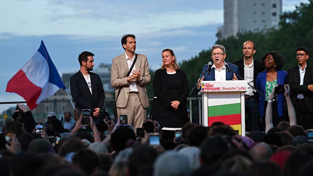 Jean-Luc Melenchon bei seiner Siegesrede