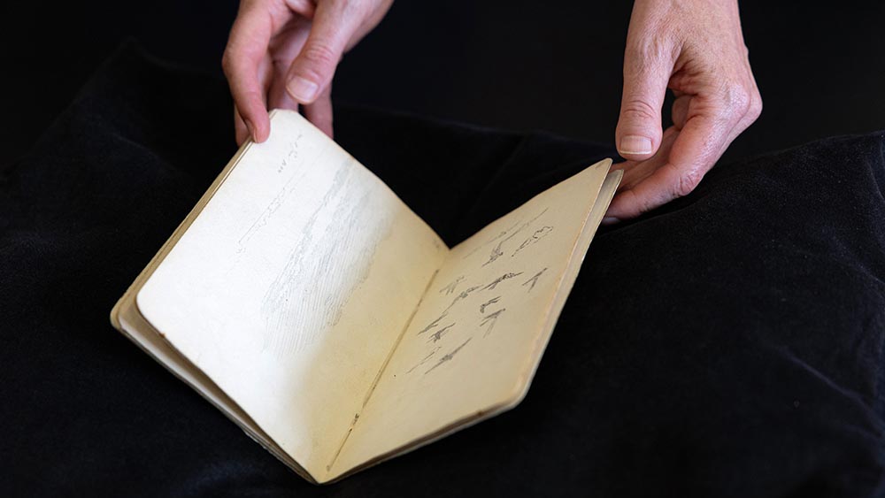 Ein Skizzenbuch von Caspar David Friedrich ist in Berlin zu sehen