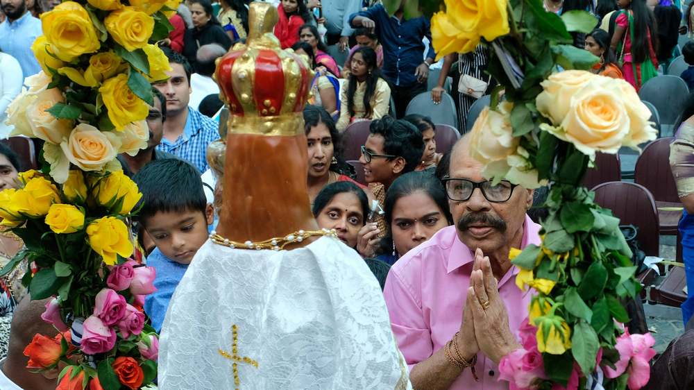 Tausend Tamilen werden in Kevelaer zur Wallfahrt erwartet, wie hier im August 2019