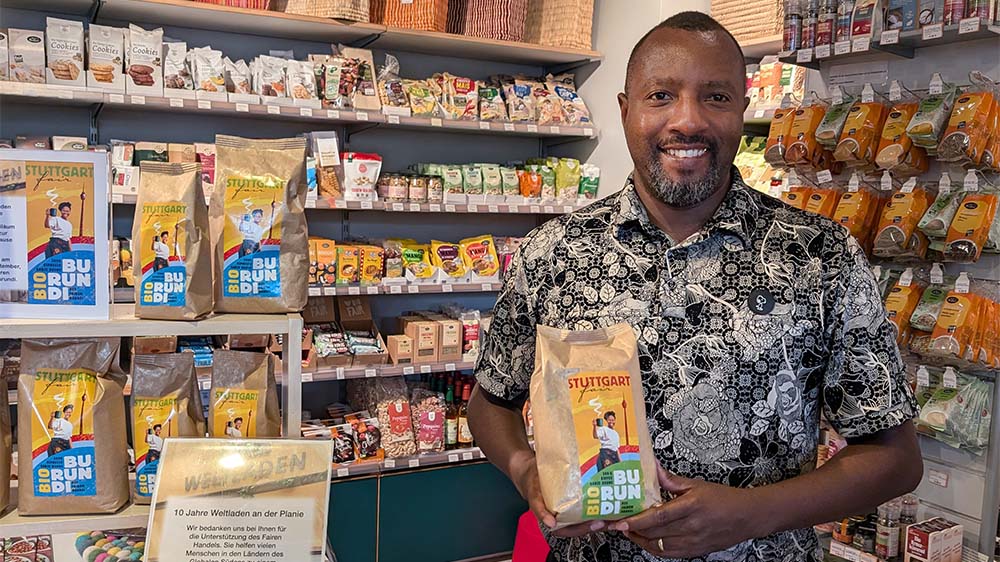 Der Kaffee von Ernest Ndumuraro wird auch in Weltläden verkauft