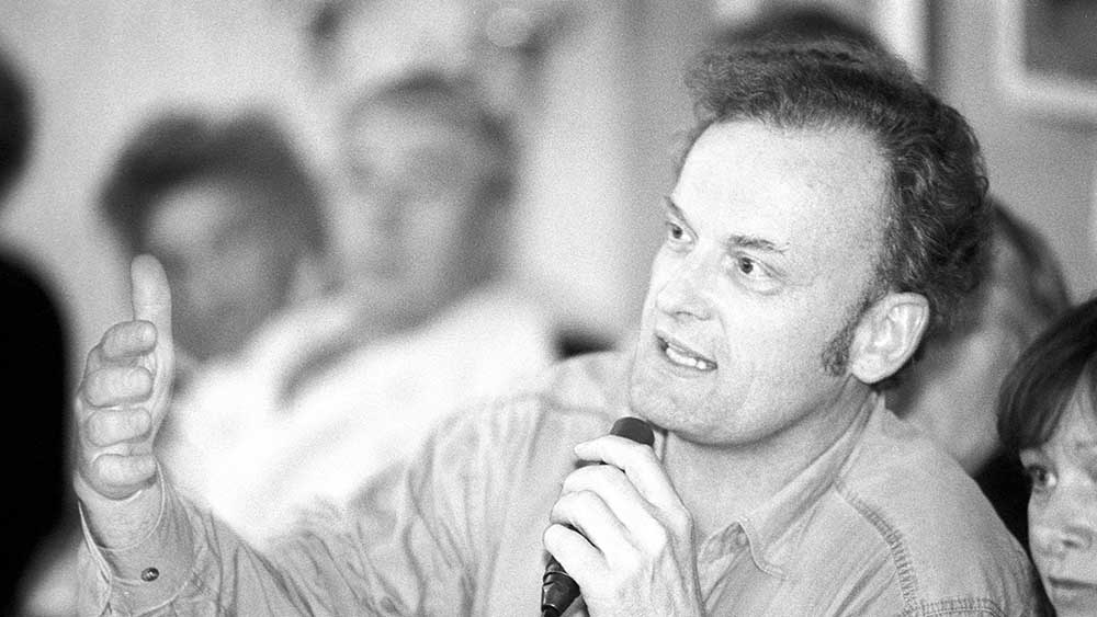 Friedrich Schorlemmer bei einer Podiumsdiskussion im Oktober 1991