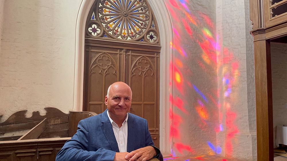 Wolfgang Schmidt in der Grimmener Marienkirche