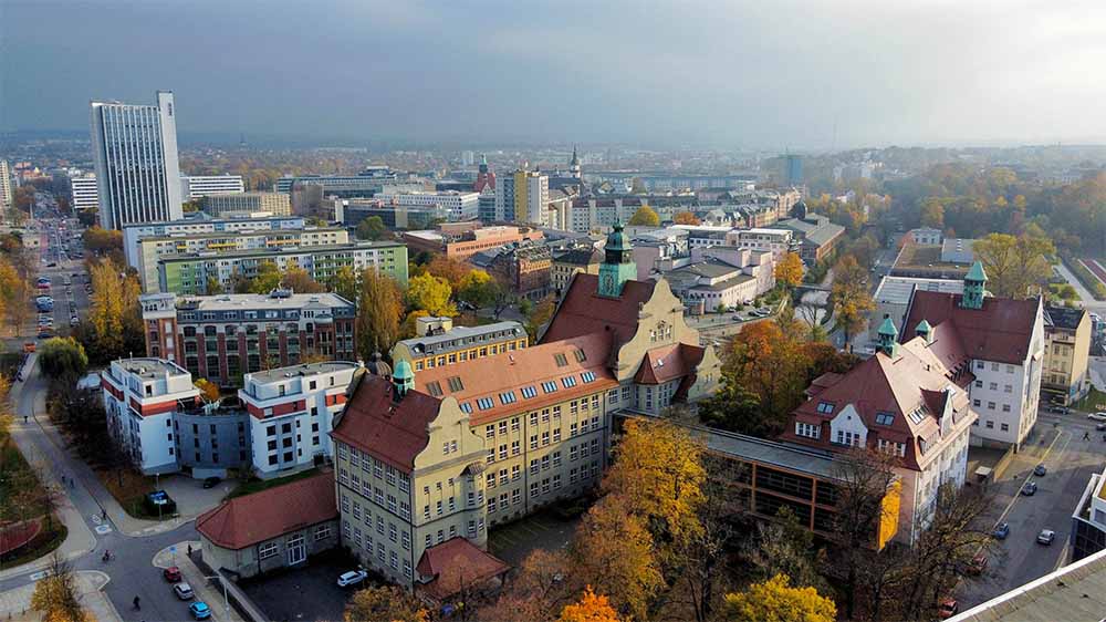 Blick von Norden auf die Stadt Chemnitz