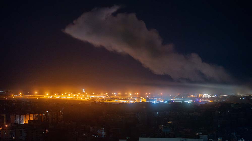 Israelischer Luftangriff in Beirut, 25. Oktober: Rauch steigt vom Ort eines israelischen Luftangriffs im Süden Beiruts auf