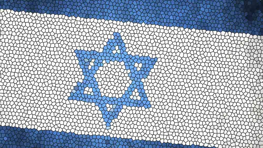 Symbolfoto: Die israelische Flagge im Mosaikstil