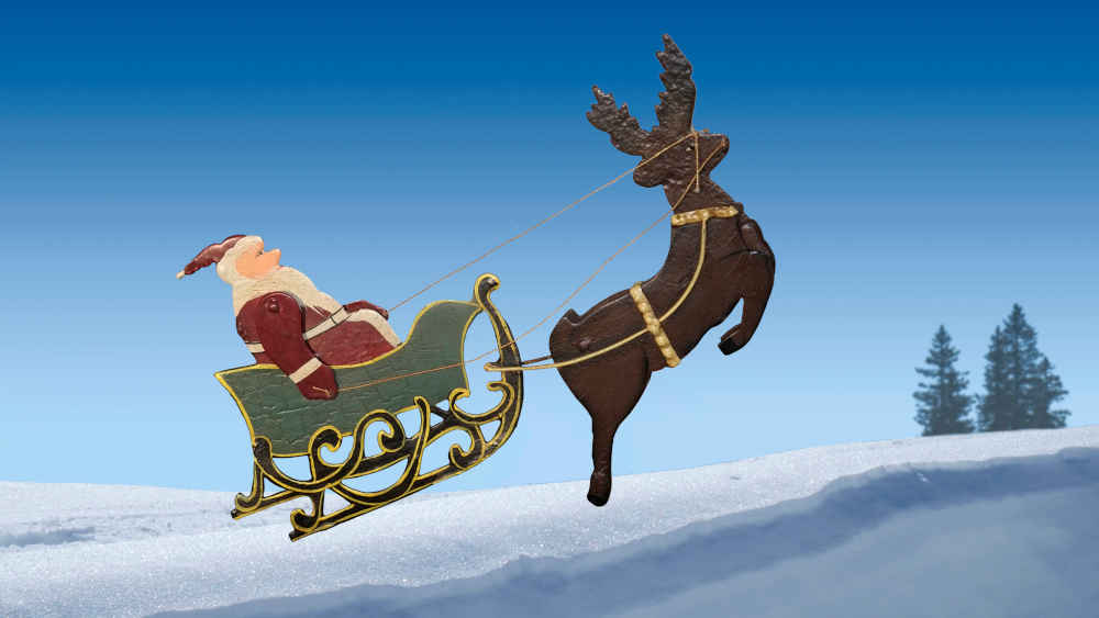 Mit einem Schlitten voller Geschenke durch die Winternacht fliegen wie in der Weihnachtsmann-Geschichte, das schaffen Rentiere nicht