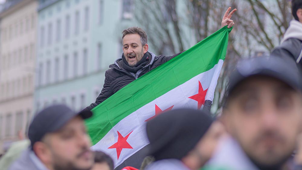 Weltweit feiern Syrer den Sturz der Assad-Diktatur, hier in Berlin