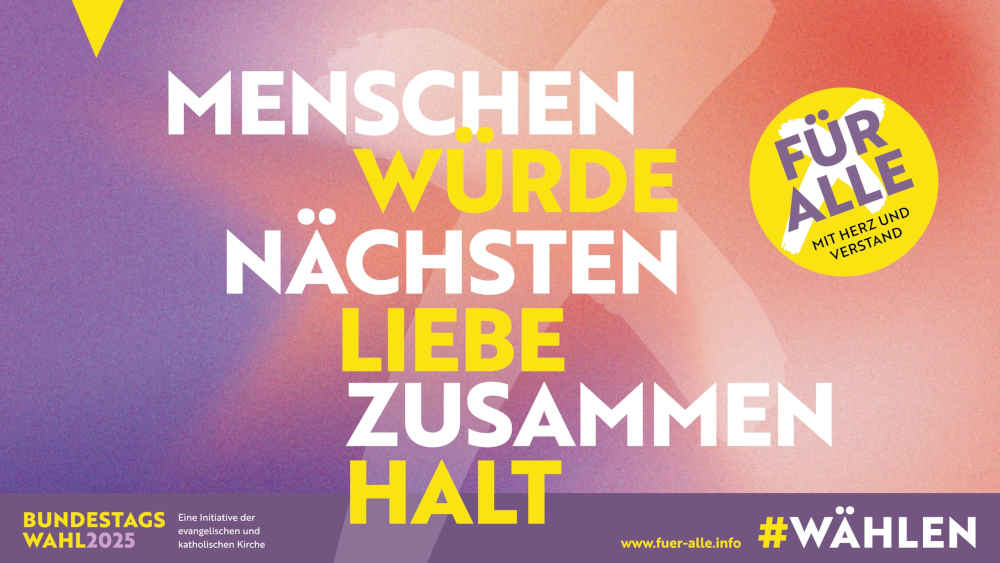 Kampagnenplakat der Kirchen für Demokratie zur Bundestagswahl