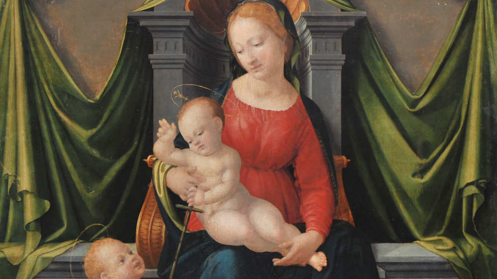 Francesco Granacci, Thronende Madonna mit Kind und Johannesknaben, 1519, Oel und Tempera auf Holz, 124,5 x 119,1 cm, Odesa Museum fuer Westliche und Östliche Kuns