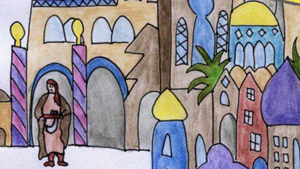 So bunt wie das Programm: das Titelbild der Kinderbibelwoche ist selbst gemalt