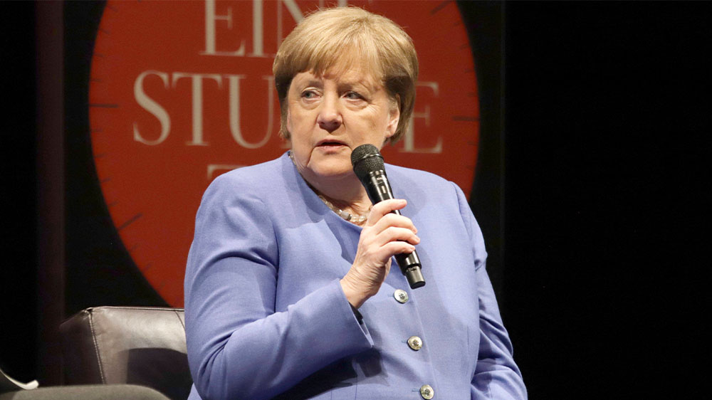 Angela Merkel bei der Veranstaltung "Eine Stunde ZEIT" im Schauspielhaus. Hamburg