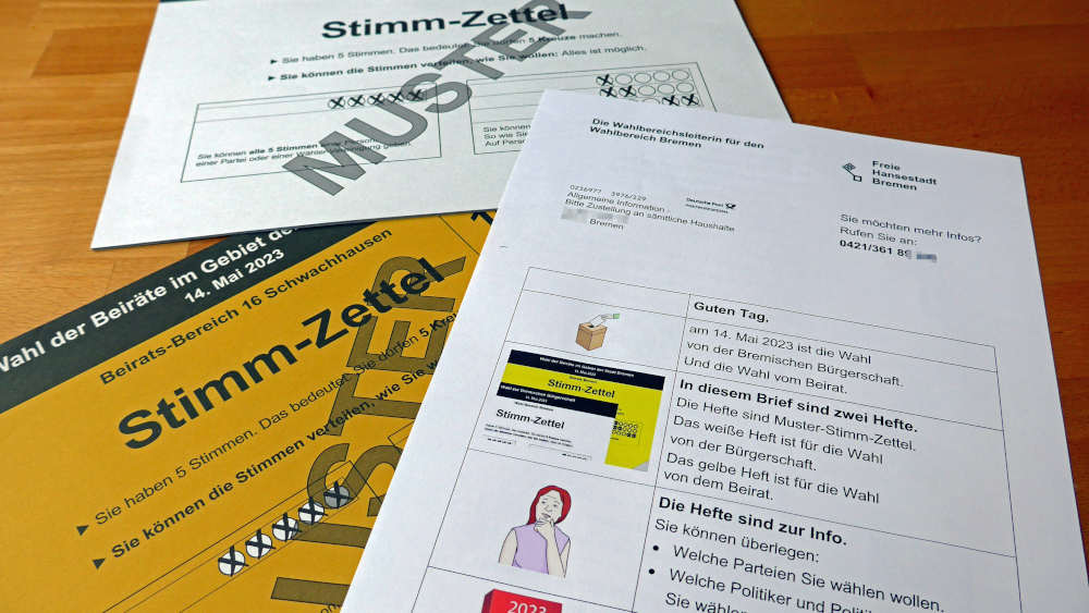 Wahlzettel in leichter Sprache: Seit 2015 werden die Bremer Wahlunterlagen in Leichter Sprache verfasst, damit auch geistig Behinderte und Menschen mit geringen Deutschkenntnissen sie verstehen können
