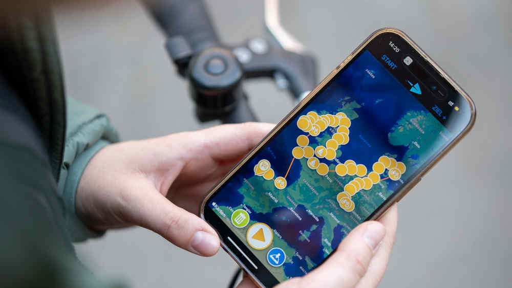 Ihre Reiseroute auf einer Smartphone-App