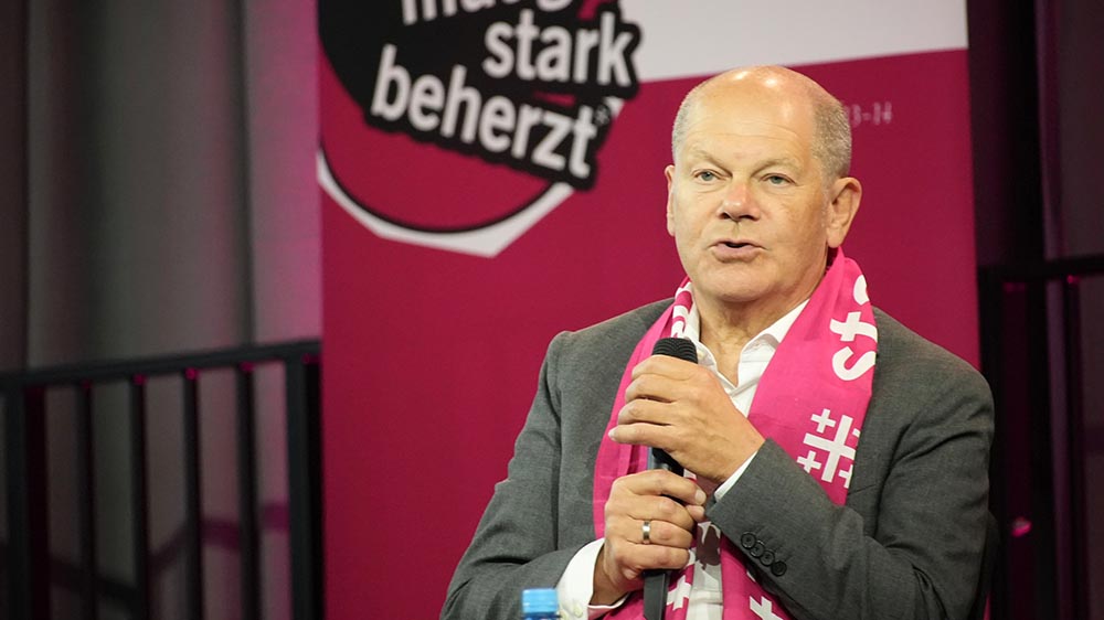 Kanzler Scholz zeigte sich beim Kirchentag skeptisch in Sachen AfD-Verbotsverfahren