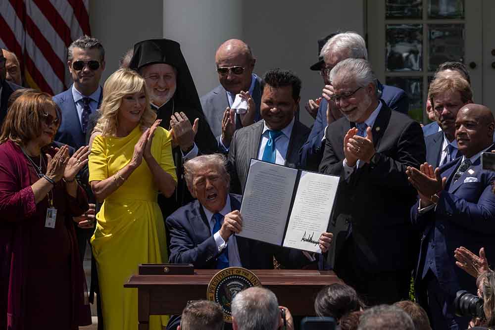 US-Präsident Donald Trump bei der Verkündung der Kommission für Religionsfreiheit am Nationalen Gebetstag