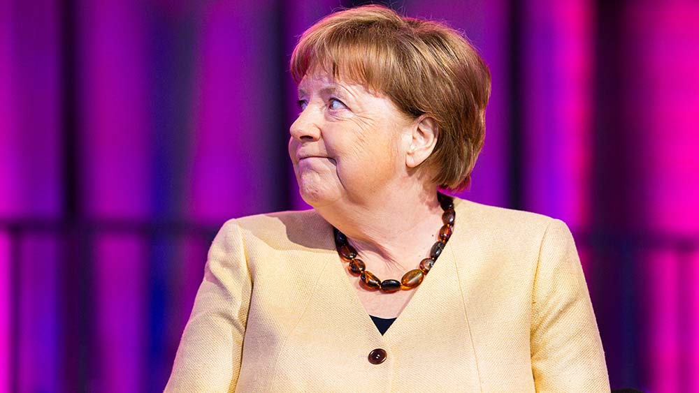 Angela Merkel während ihrer Bibelarbeit auf dem Kirchentag