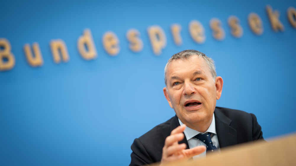 Philippe Lazzarini, UNRWA-Generalkommissar auf Bundespressekonferenz in Berlin