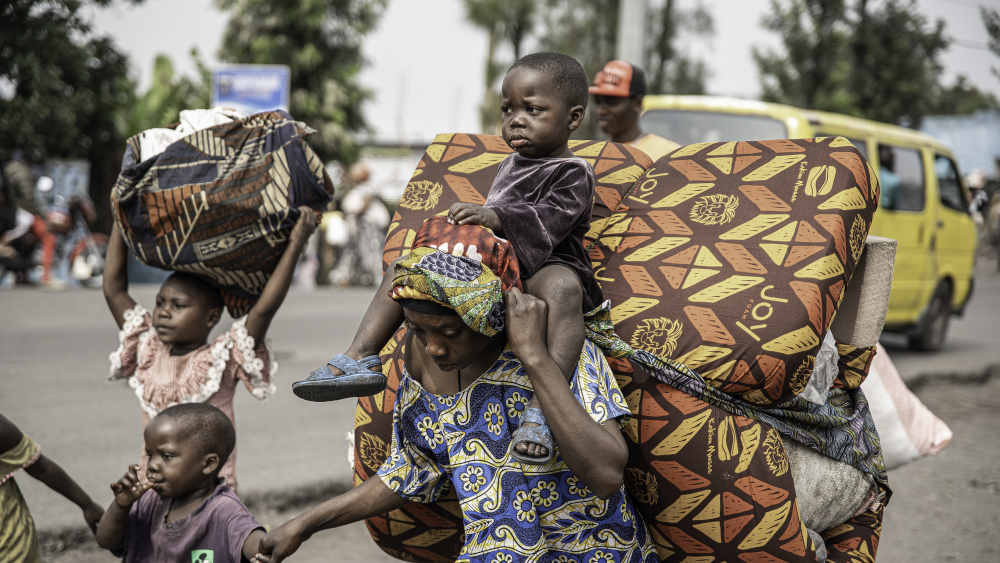 Flüchtlinge müssen die Provinzhauptstadt Goma (Kongo) nach schweren Kämpfen verlassen