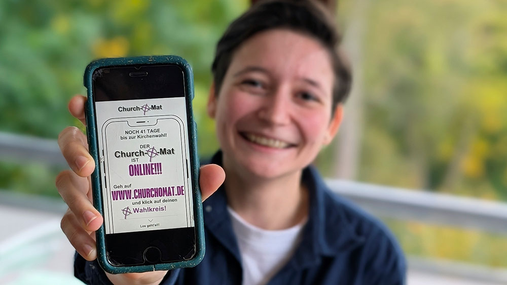 Die Theologiestudentin Sofia Rückle hatte die Idee zum Church-O-Mat